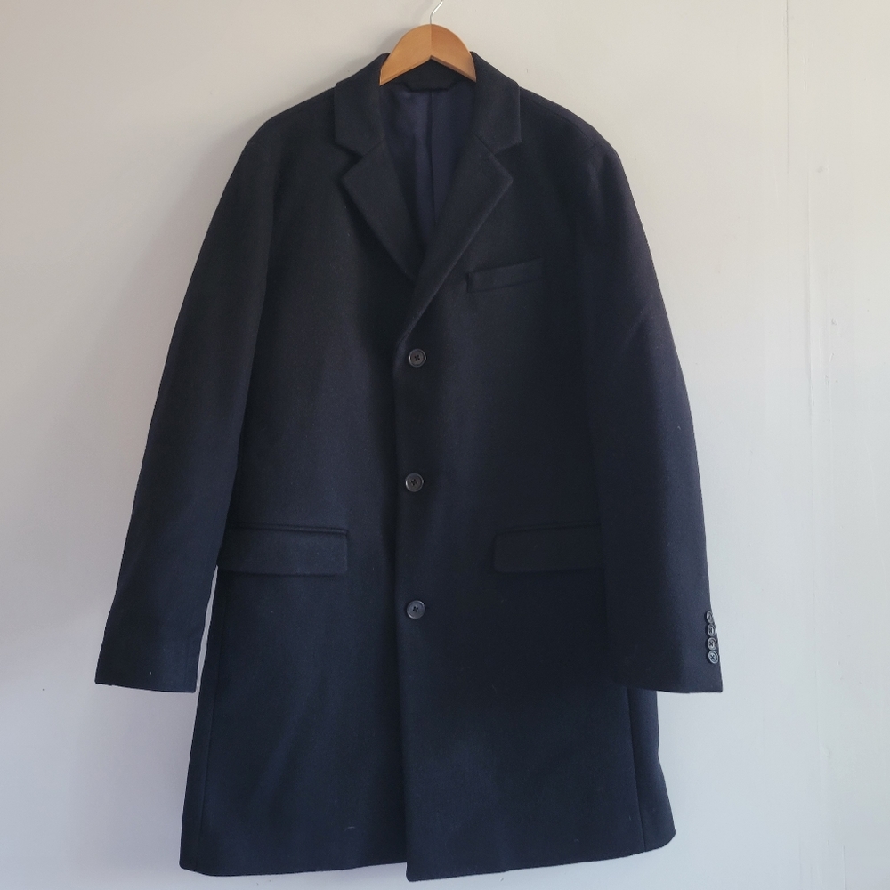 Men's Bonobos Black Wool Coat